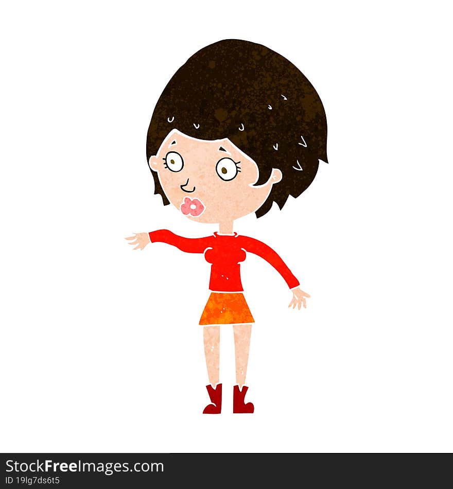 cartoon concerned woman reaching out