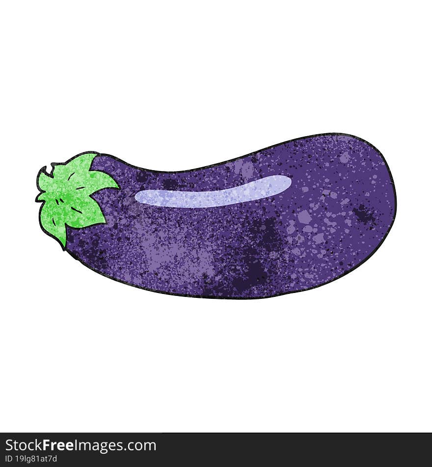 freehand textured cartoon eggplant