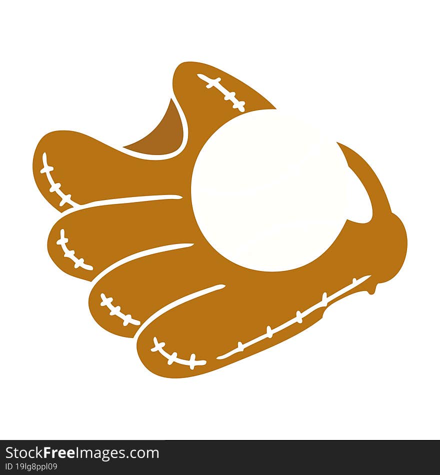 cartoon doodle of a baseball and glove