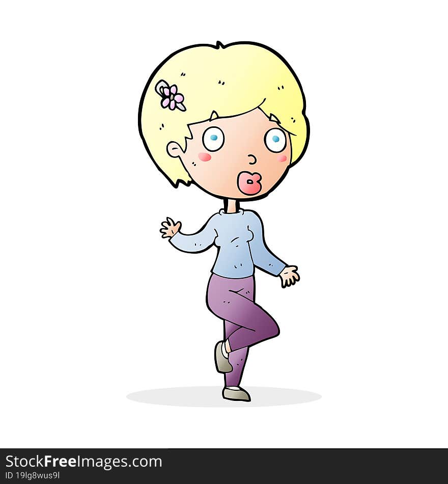 cartoon suprised woman