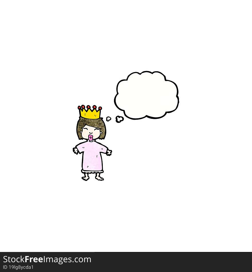 cartoon princess with thought bubble