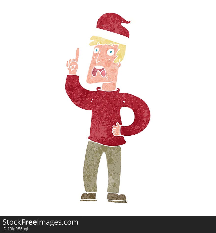 cartoon man getting ready for christmas. cartoon man getting ready for christmas