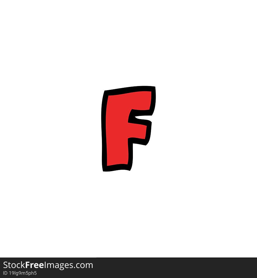 cartoon doodle letter f