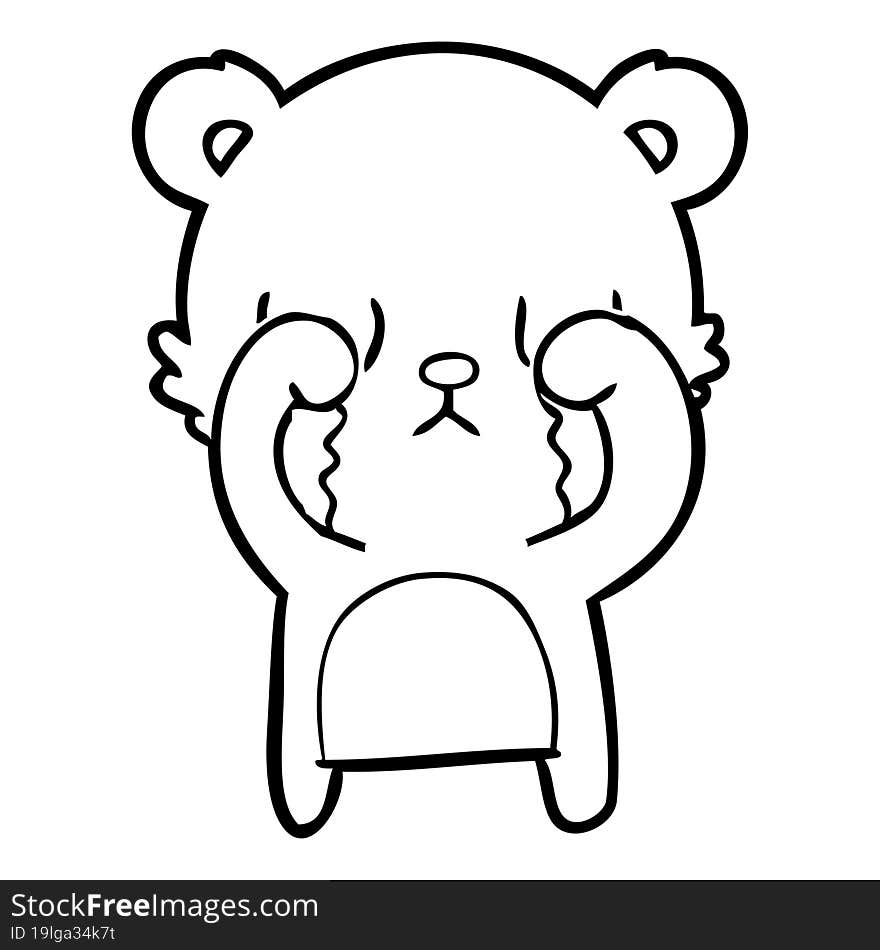 crying cartoon bear. crying cartoon bear