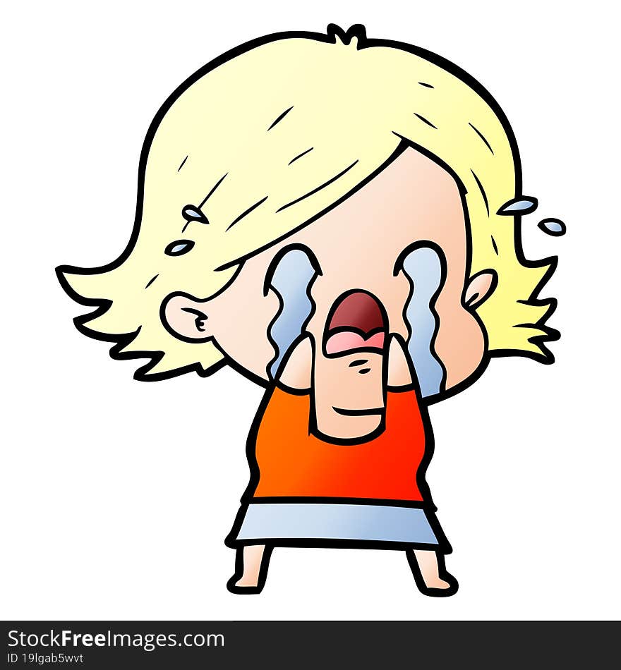 cartoon woman crying. cartoon woman crying