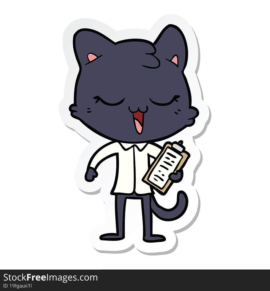 sticker of a cartoon cat