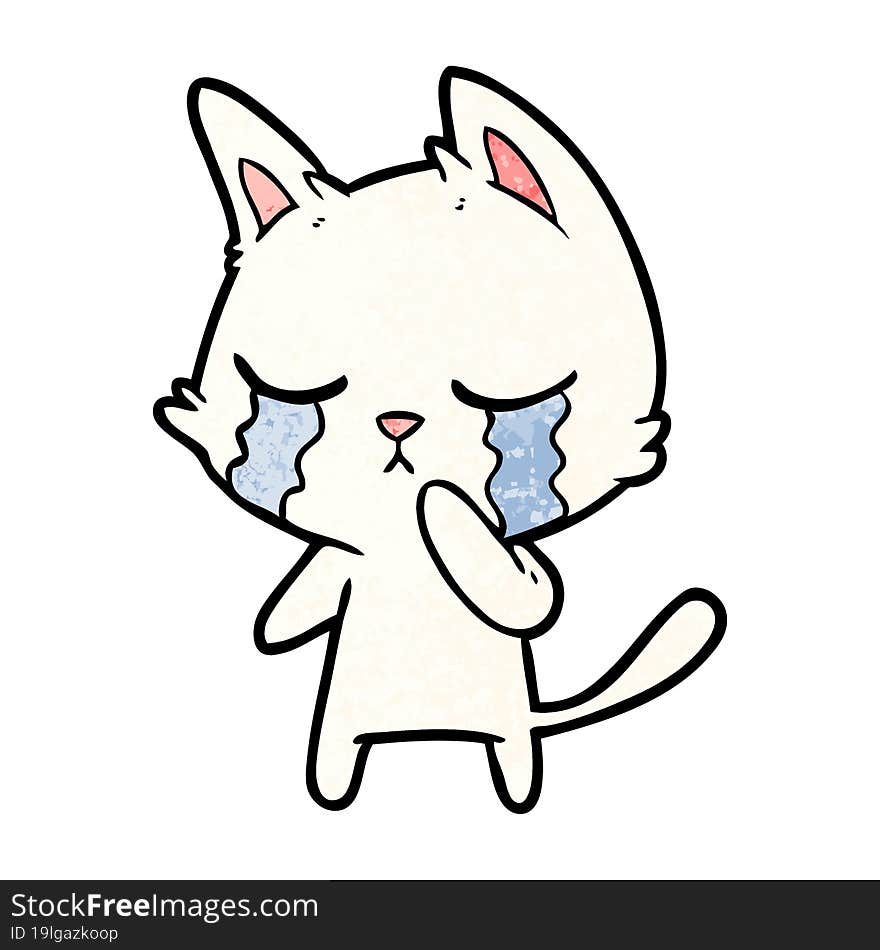 crying cartoon cat. crying cartoon cat