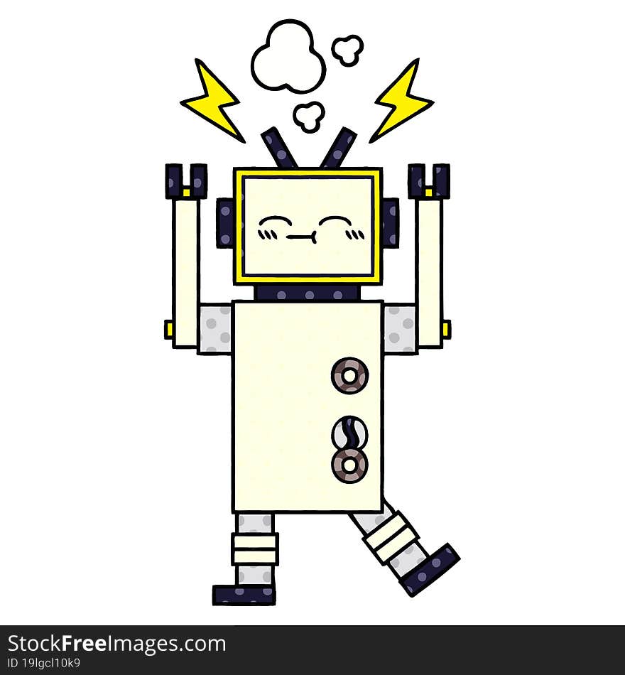 comic book style cartoon of a robot