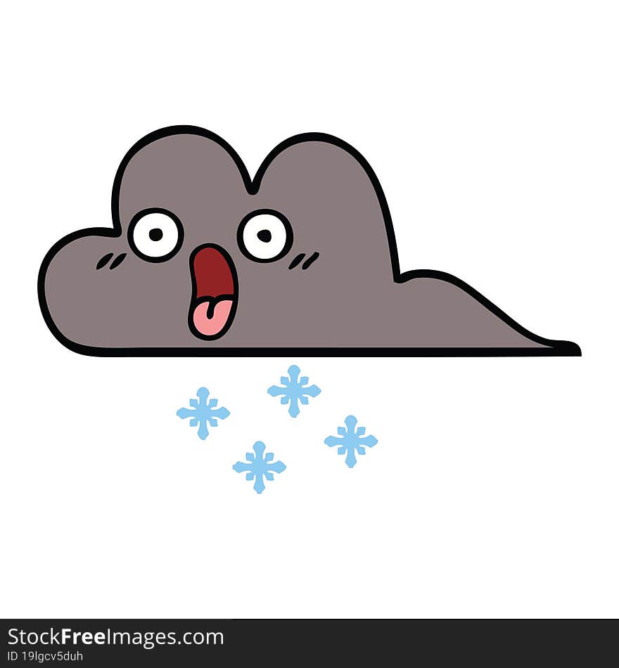 Cute Cartoon Storm Snow Cloud