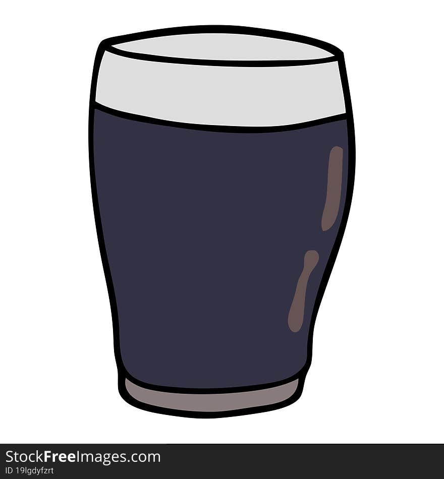 cartoon doodle pint of stout