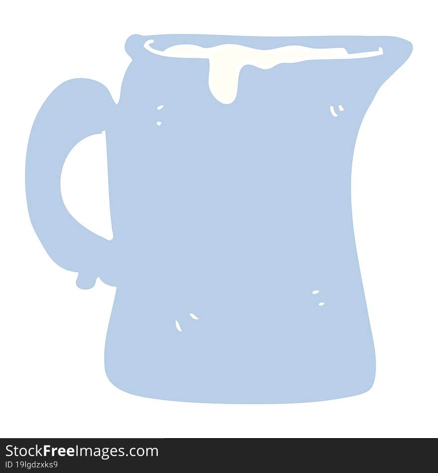 flat color illustration of a cartoon milk jug