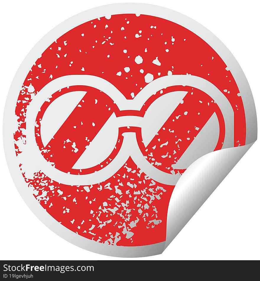 spectacles graphic distressed sticker illustration Icon