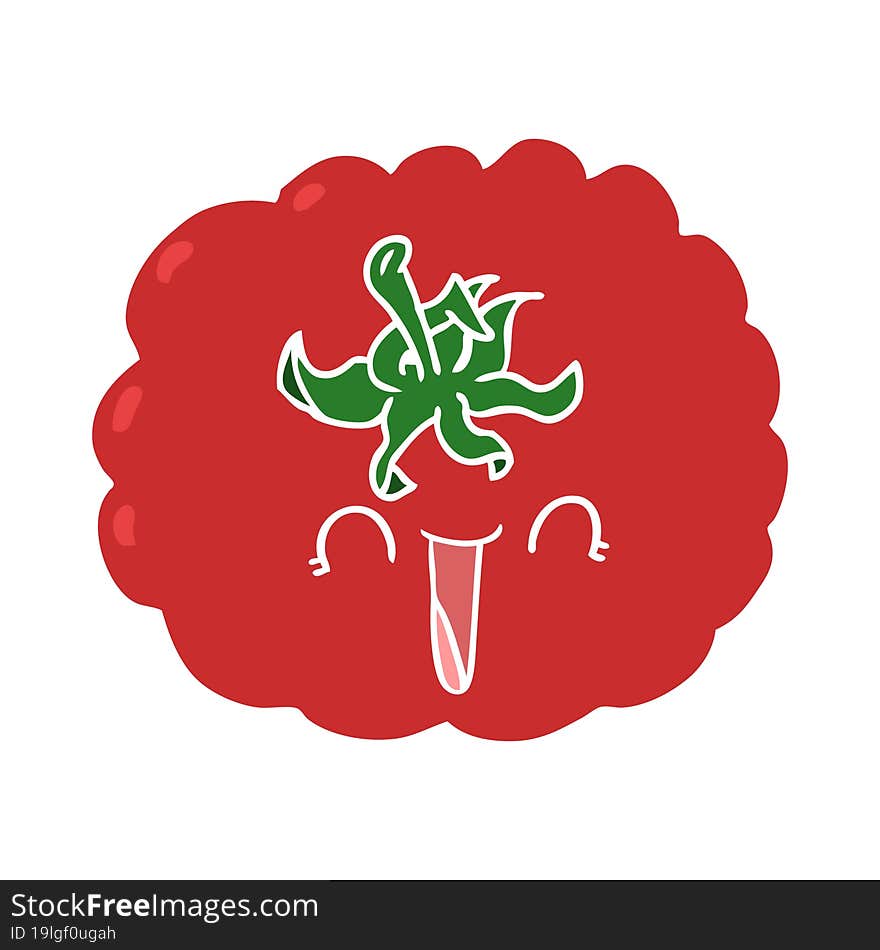 flat color style cartoon happy tomato