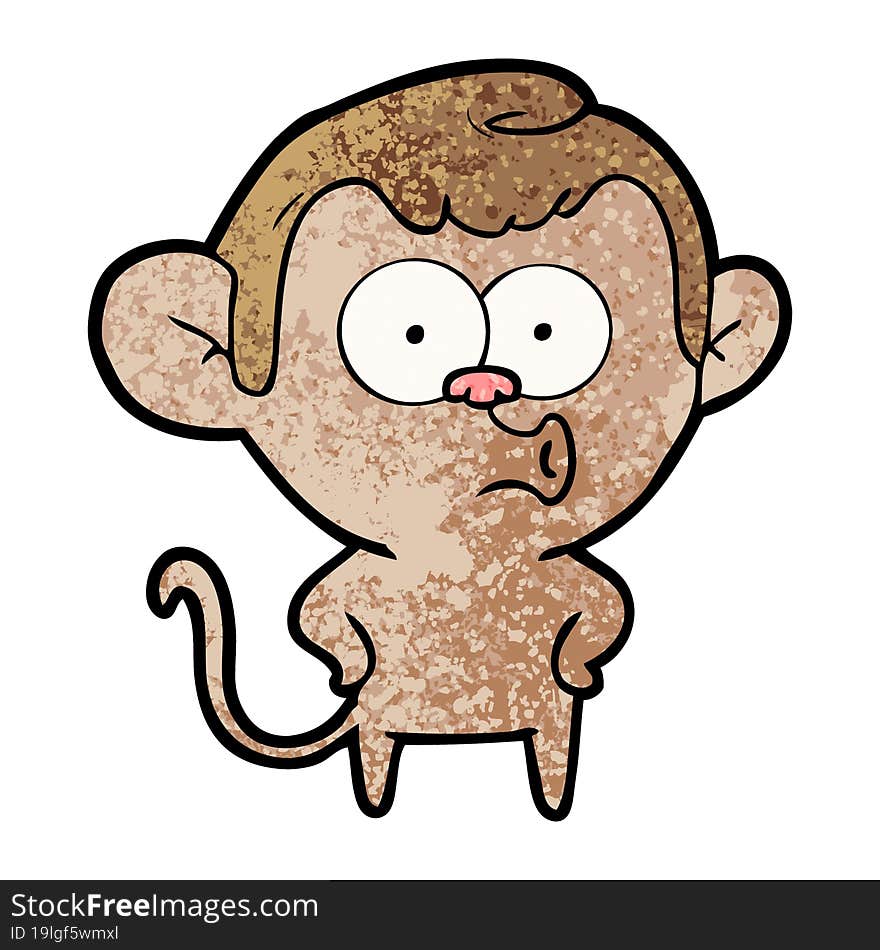 cartoon surprised monkey. cartoon surprised monkey