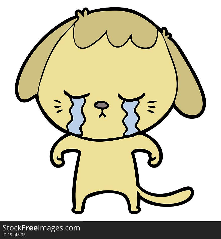 cartoon crying dog. cartoon crying dog