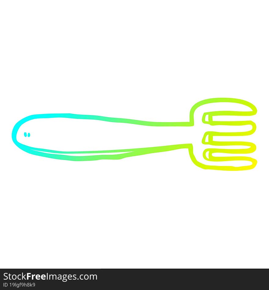 cold gradient line drawing cartoon fork