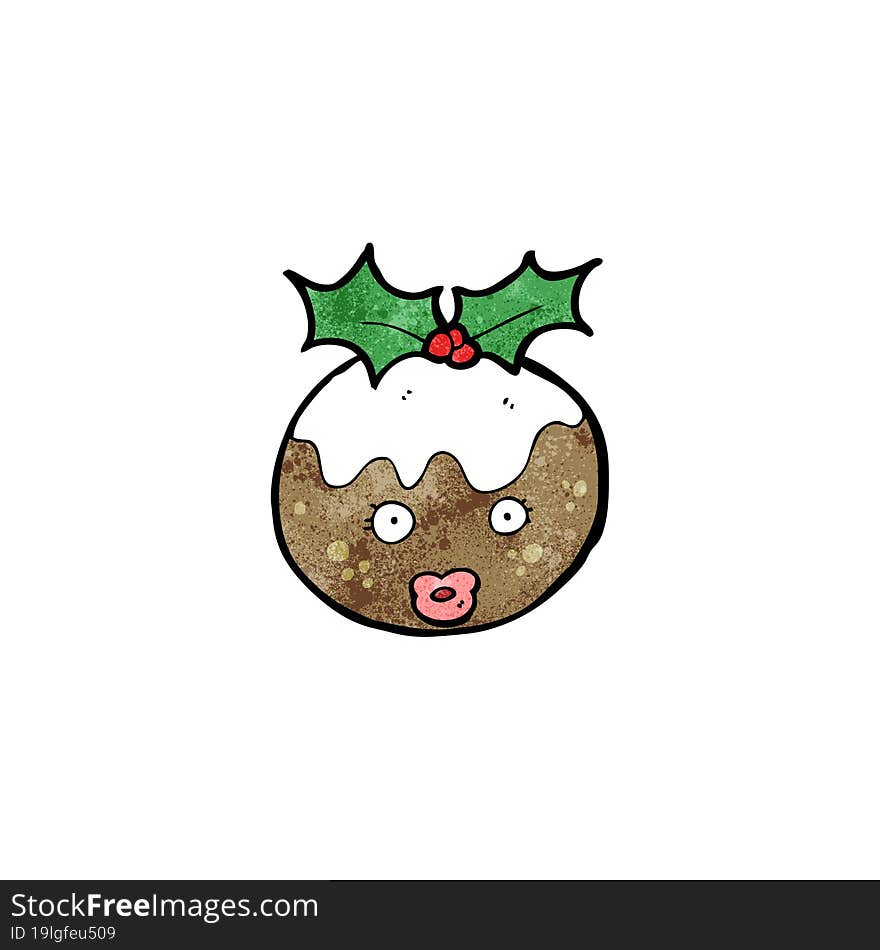 cartoon christmas pudding