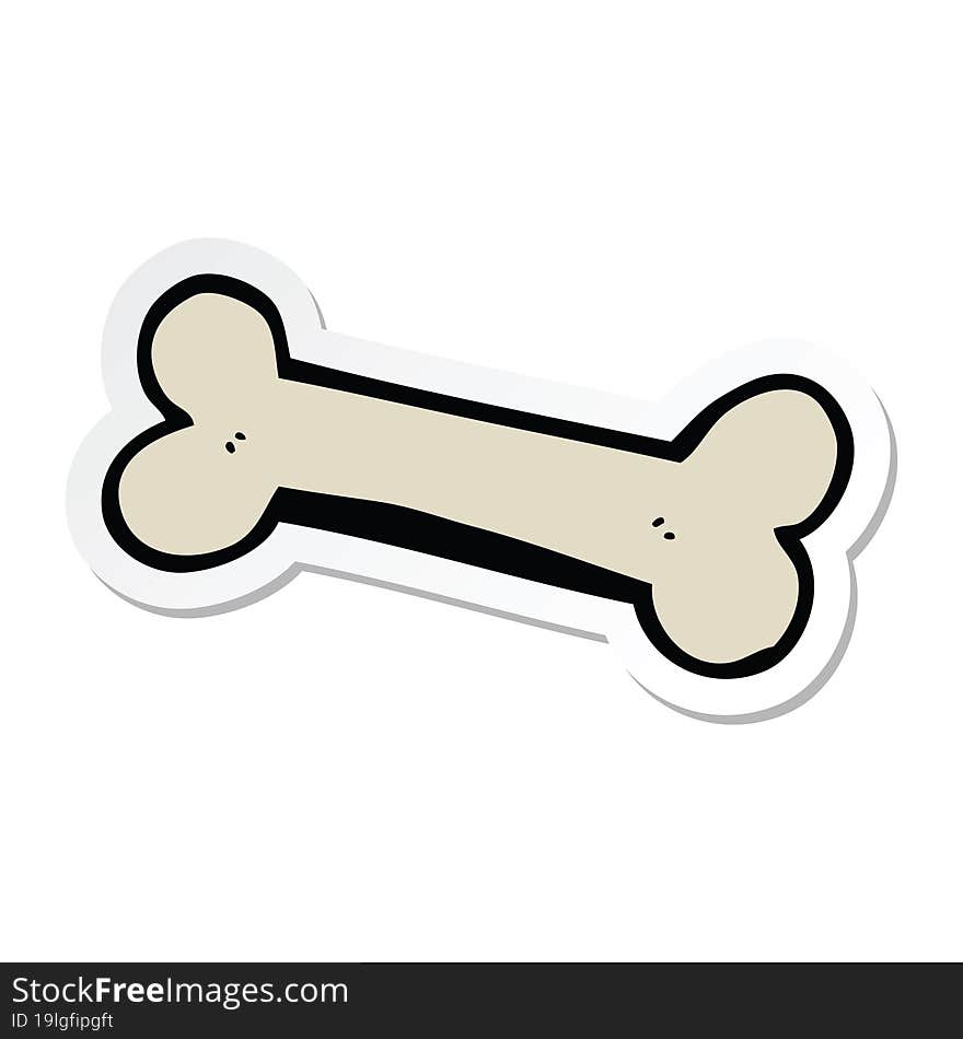 Sticker Of A Cartoon Bone