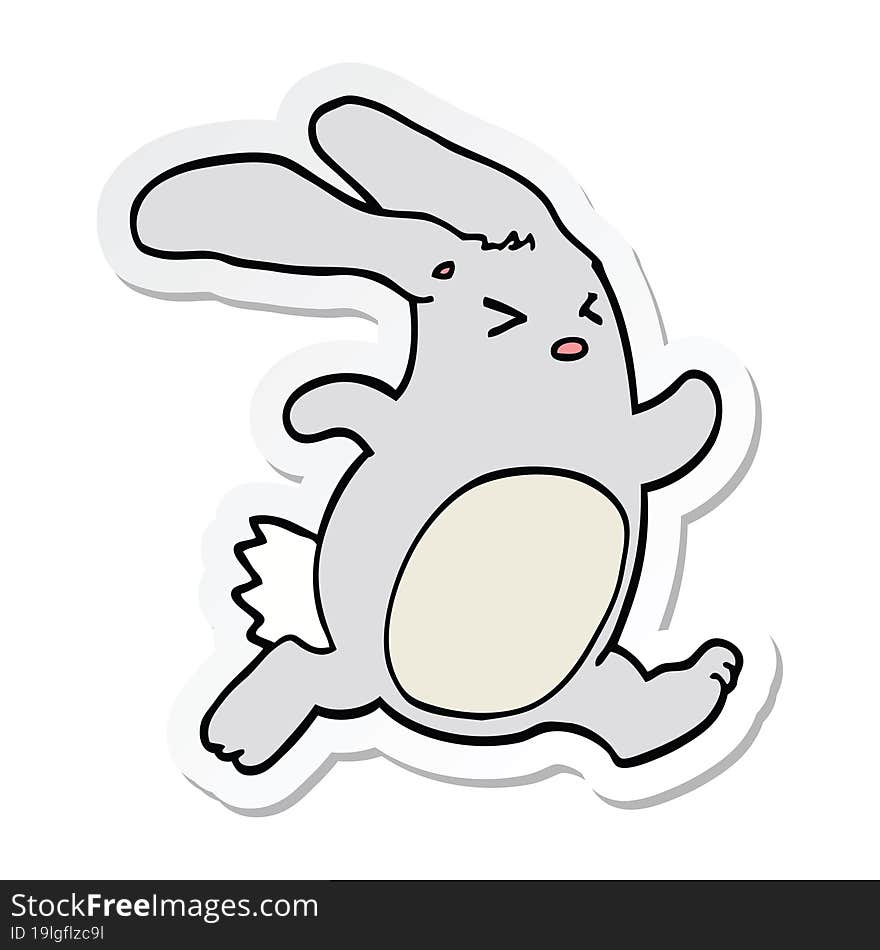 sticker of a cartoon rabbit