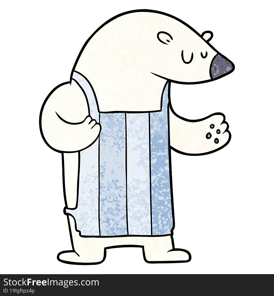 cartoon polar bear chef. cartoon polar bear chef