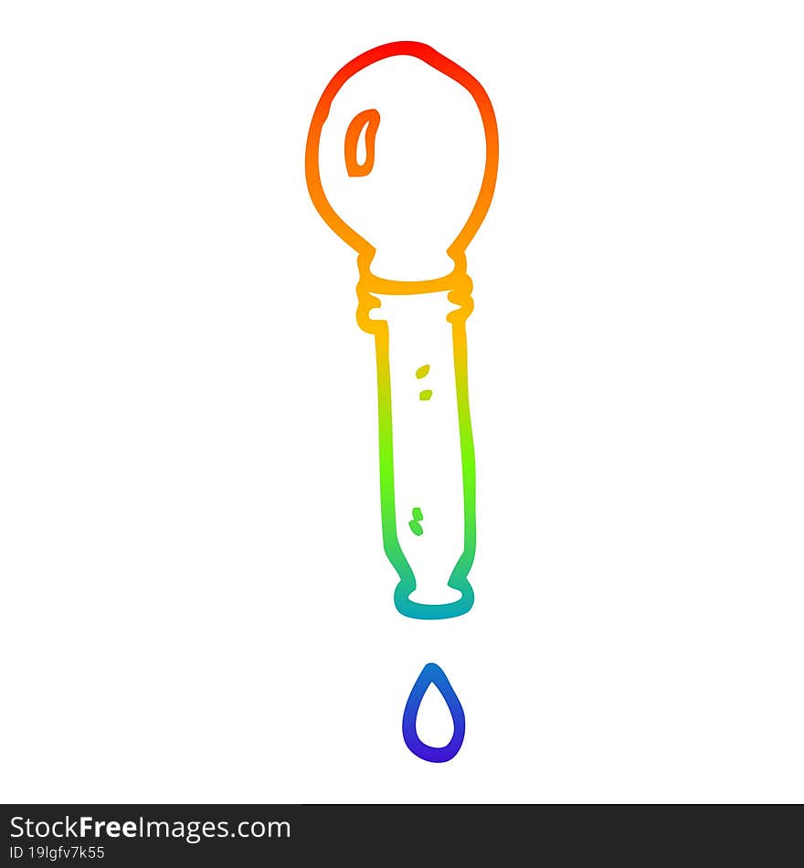 Rainbow Gradient Line Drawing Cartoon Pipette