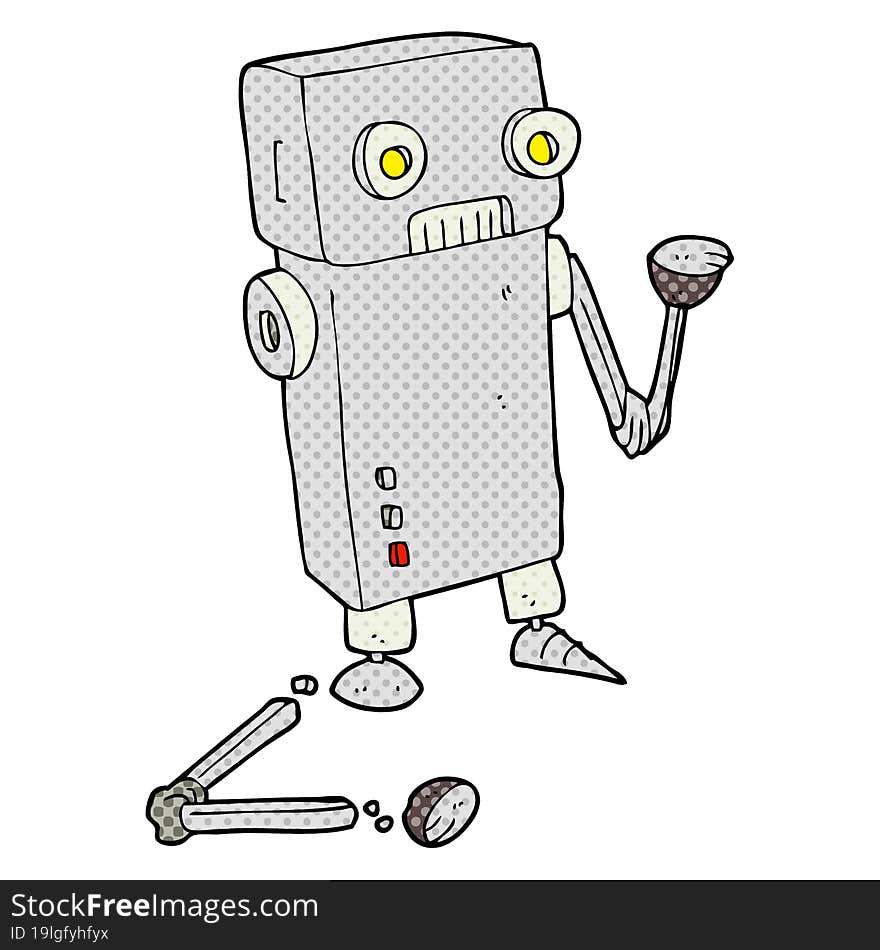 Cartoon Broken Robot