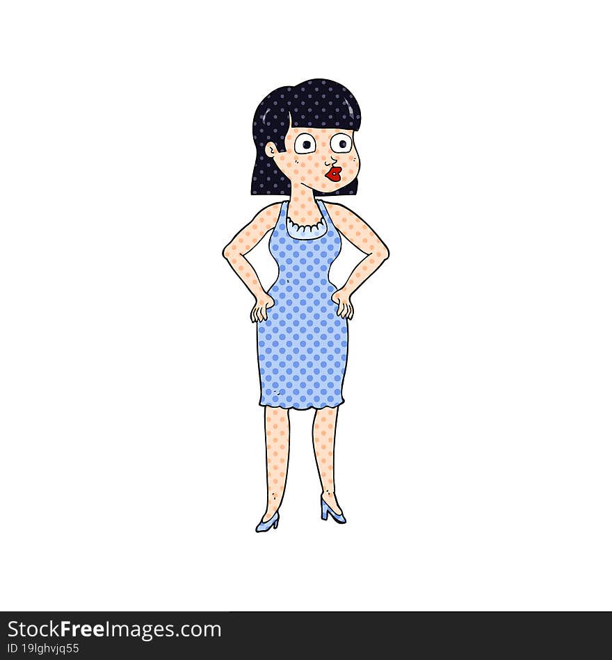 cartoon woman with hands on hips