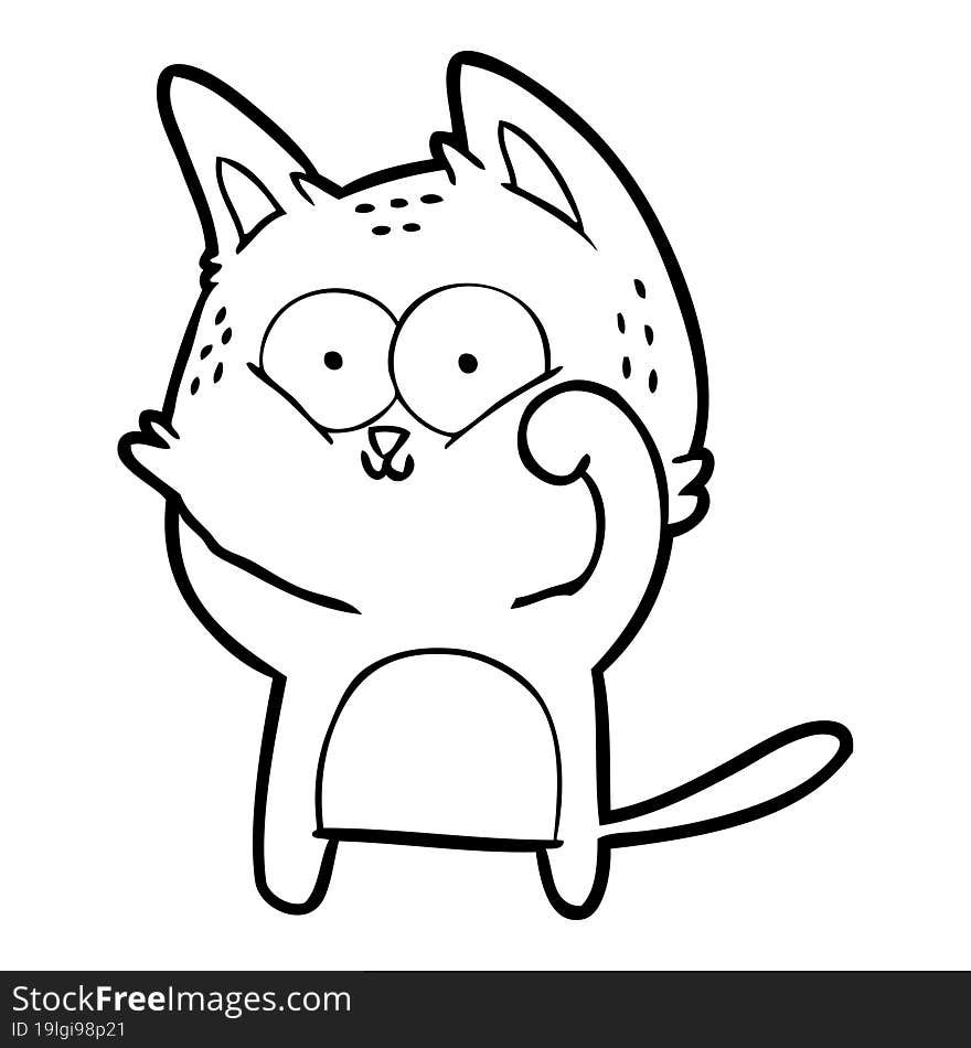 cartoon cat being cute. cartoon cat being cute