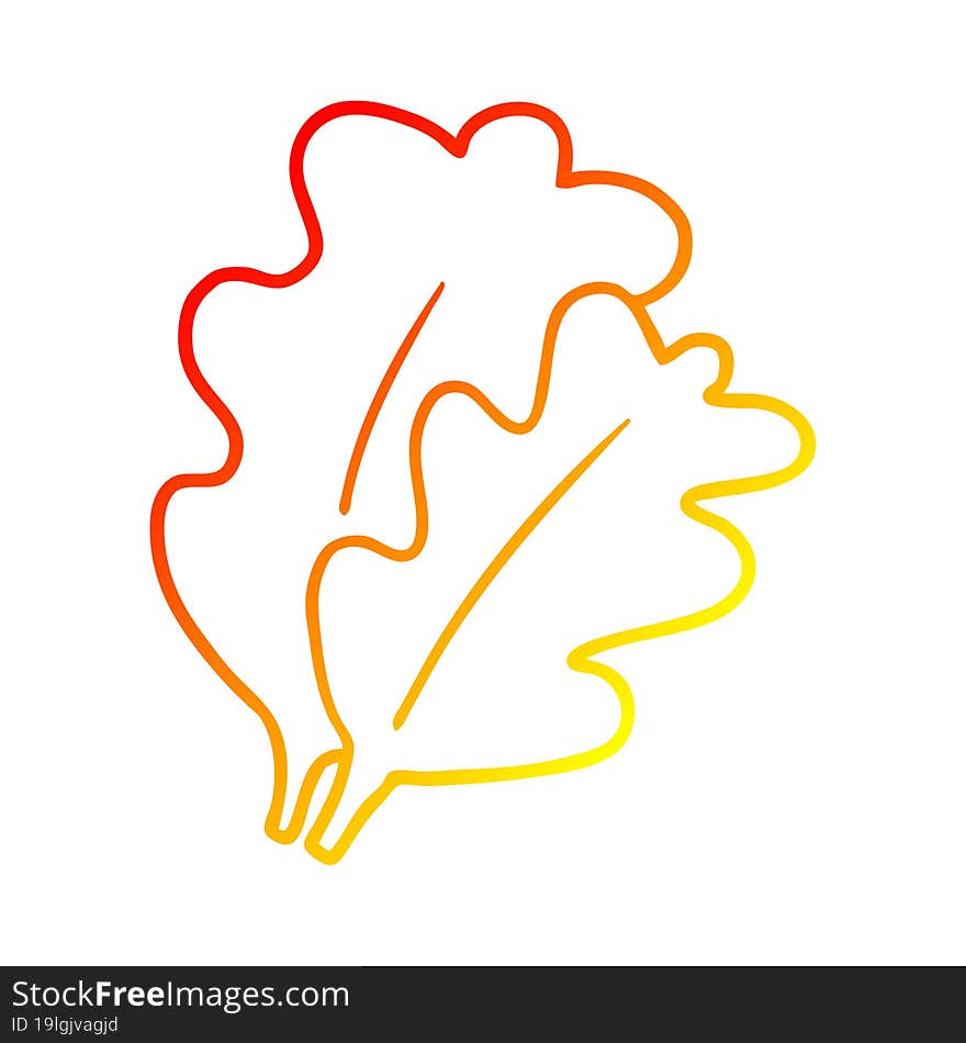 warm gradient line drawing fall leaves cartoon