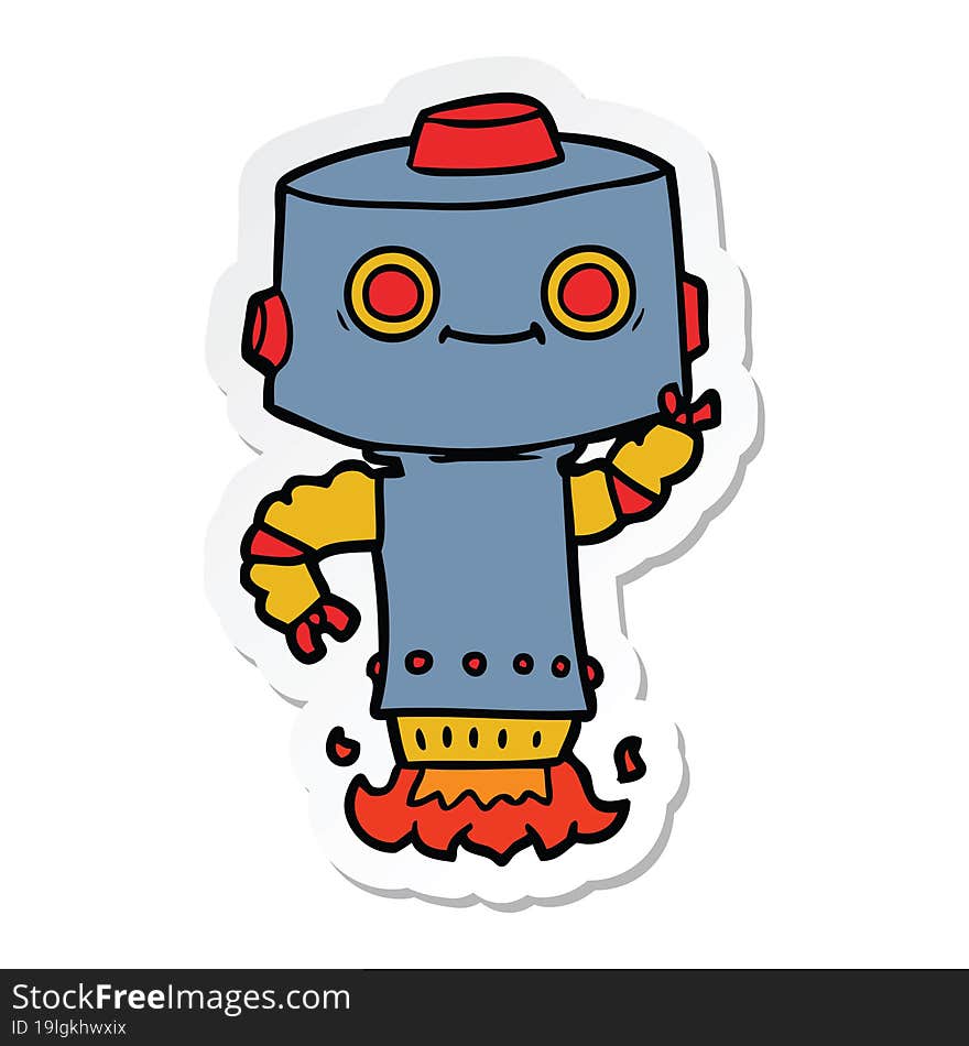 sticker of a cartoon robot