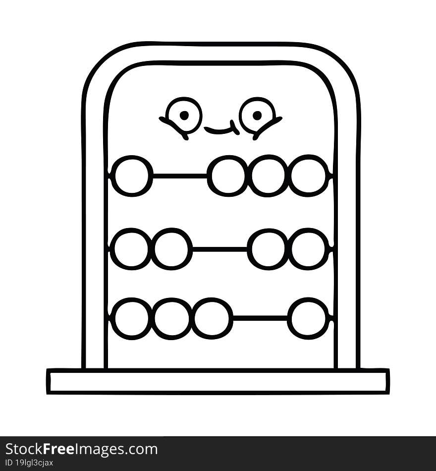 Line Drawing Cartoon Abacus