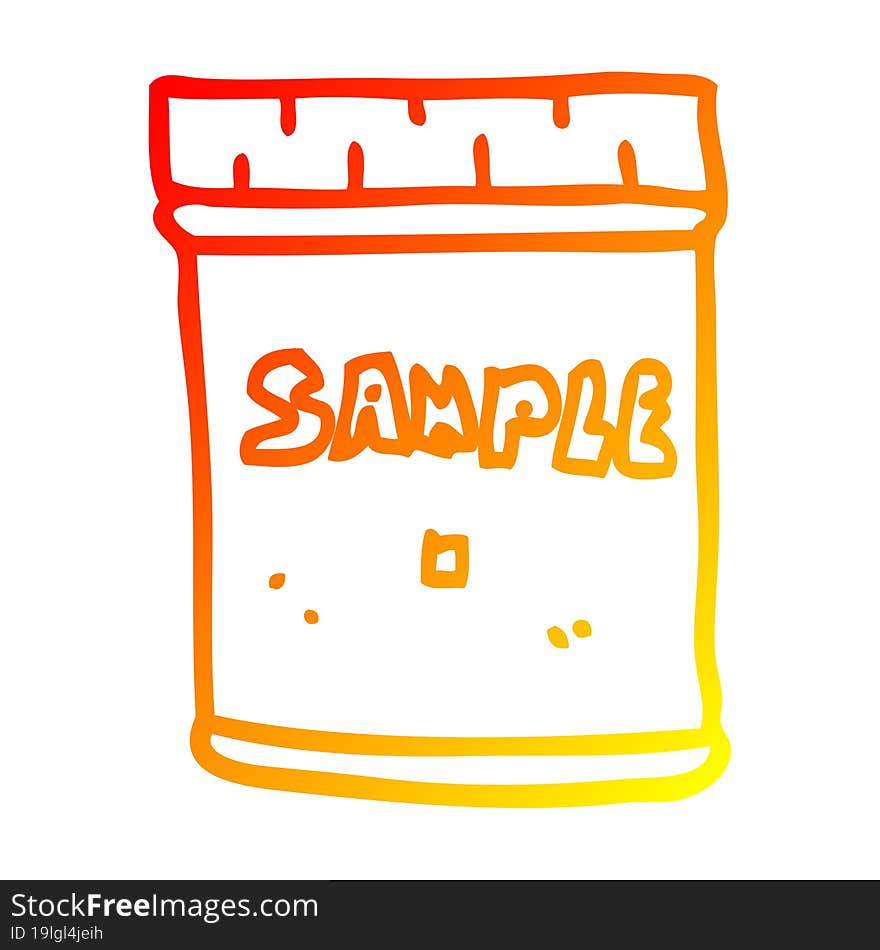 warm gradient line drawing of a cartoon medical sample jar