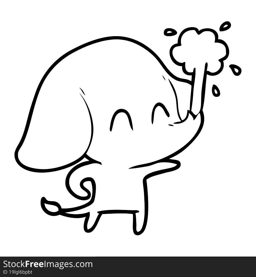 cute cartoon elephant spouting water. cute cartoon elephant spouting water