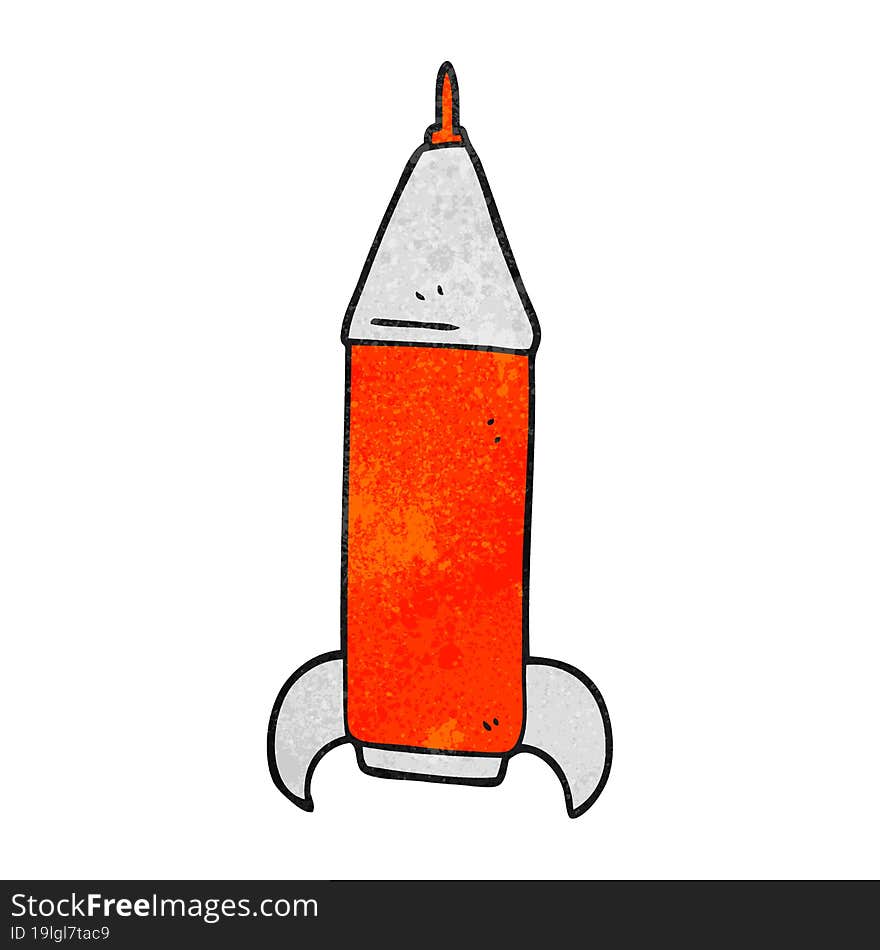 textured cartoon space rocket