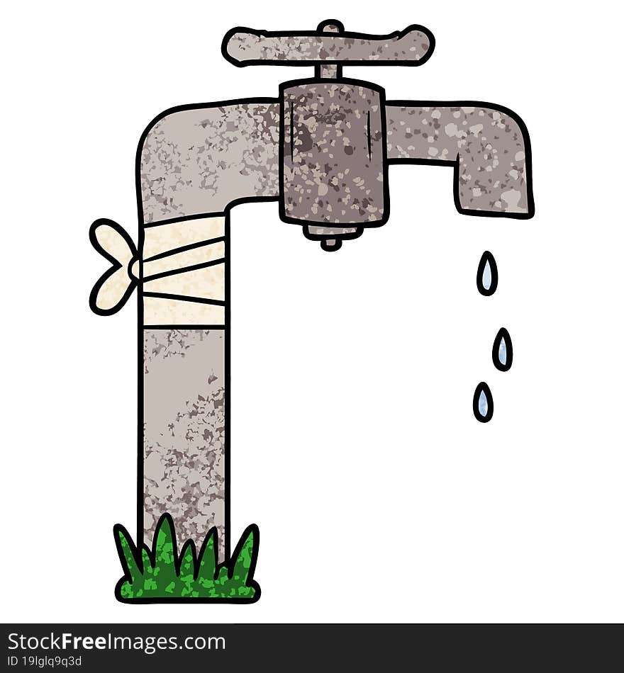 cartoon old water tap. cartoon old water tap