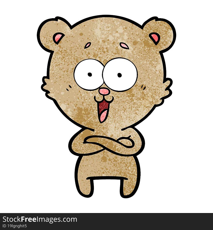 laughing teddy  bear cartoon. laughing teddy  bear cartoon