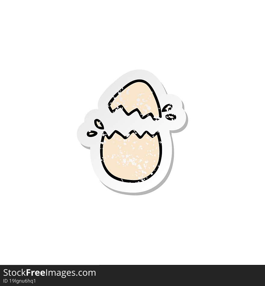 Distressed Sticker Of A Hatching Egg Cartoon