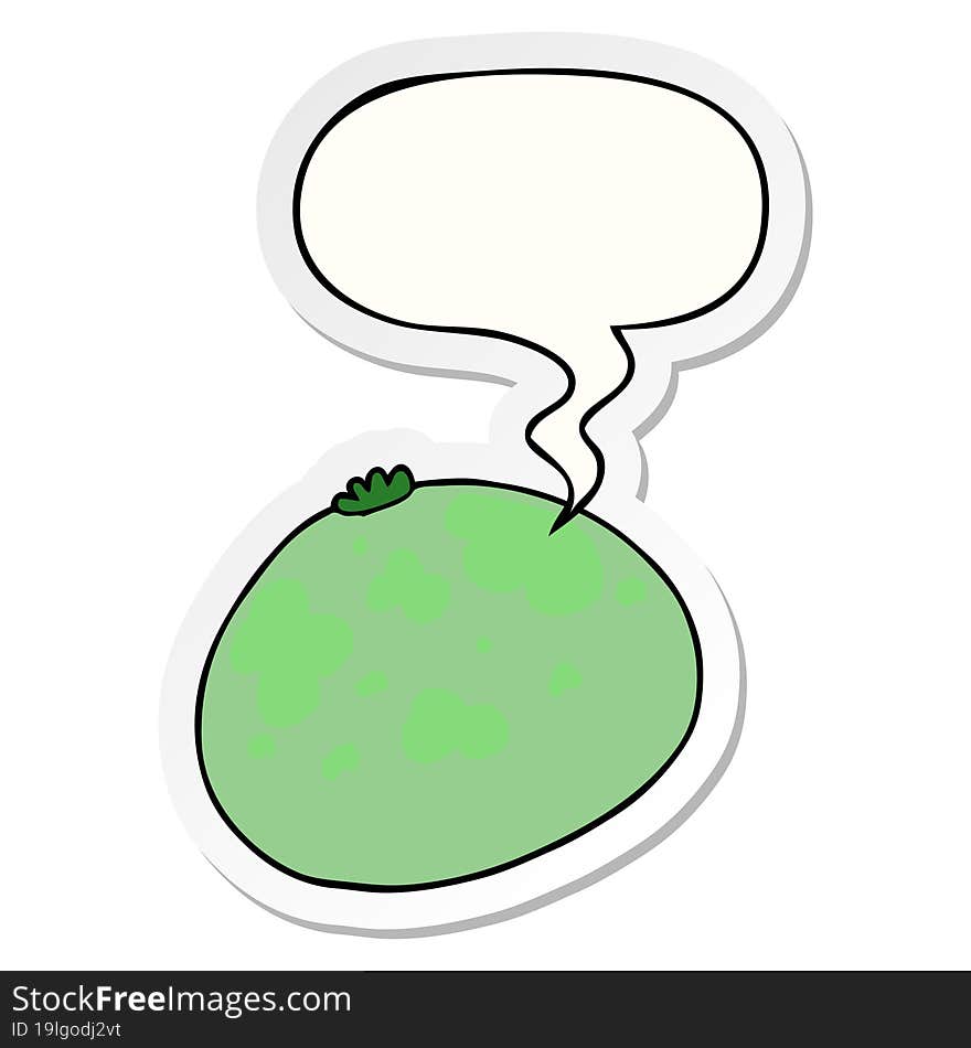 Cartoon Squash And Speech Bubble Sticker