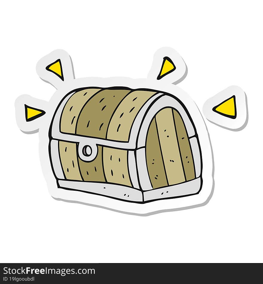 sticker of a cartoon treasure chest