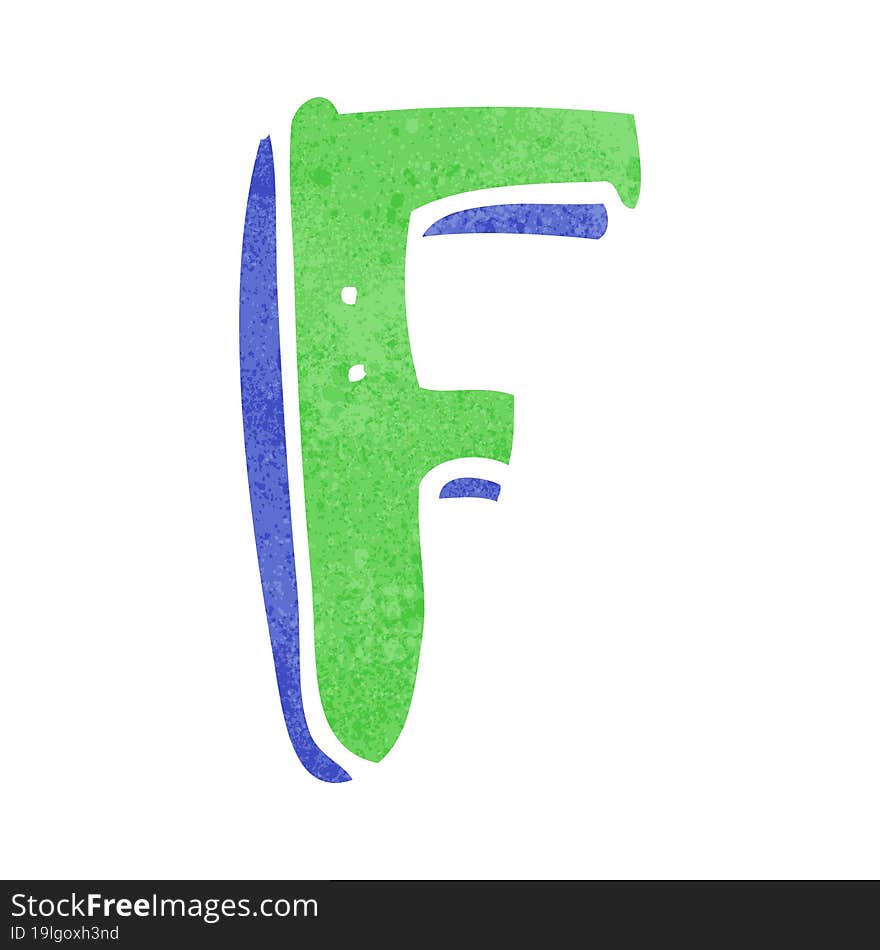 cartoon letter F