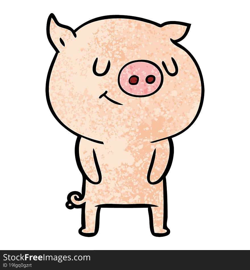 happy cartoon pig. happy cartoon pig