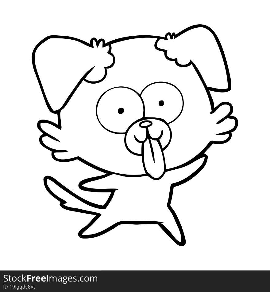 cartoon dog with tongue sticking out. cartoon dog with tongue sticking out