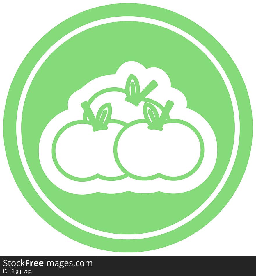 Pile Of Apples Circular Icon