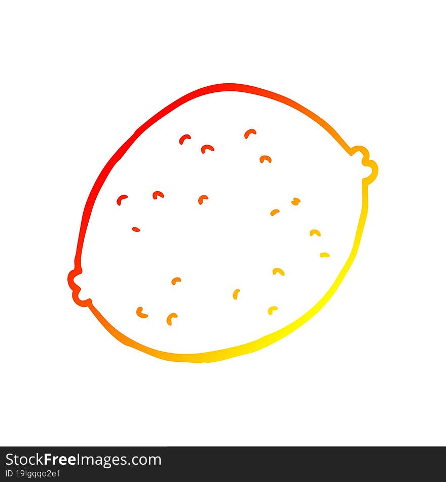 warm gradient line drawing cartoon lemon