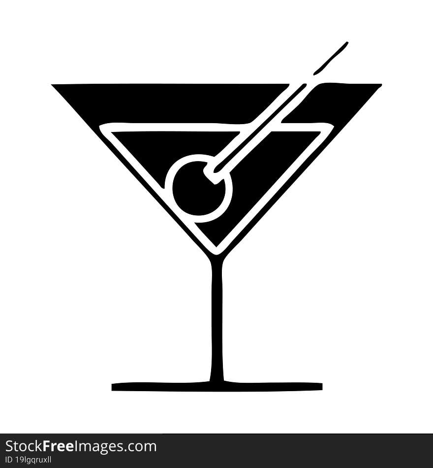 flat symbol fancy cocktail