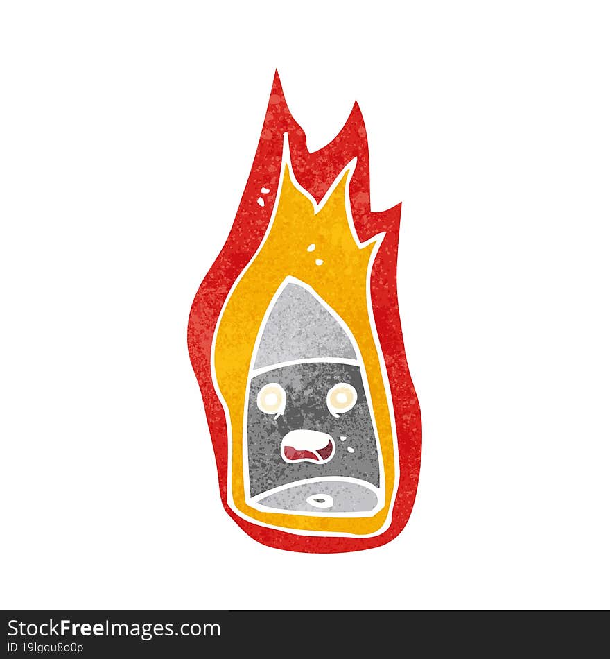 Cartoon Flaming Bullet