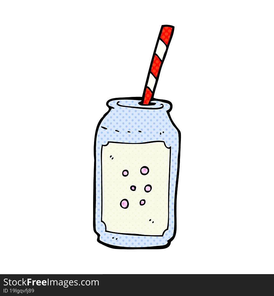 cartoon fizzy drink and straw