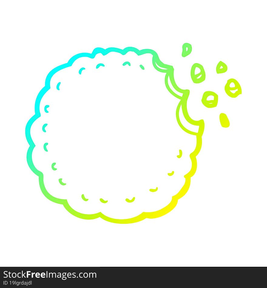 cold gradient line drawing cartoon cookie