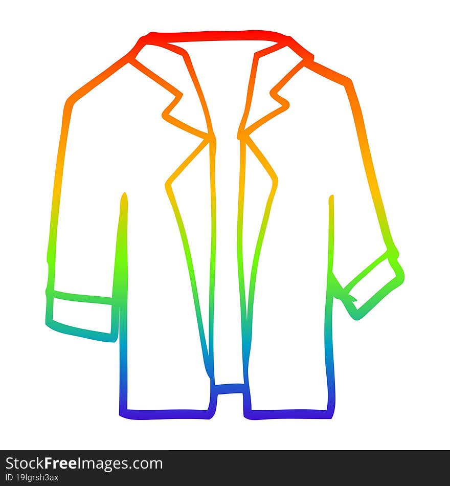 rainbow gradient line drawing cartoon suit shirt