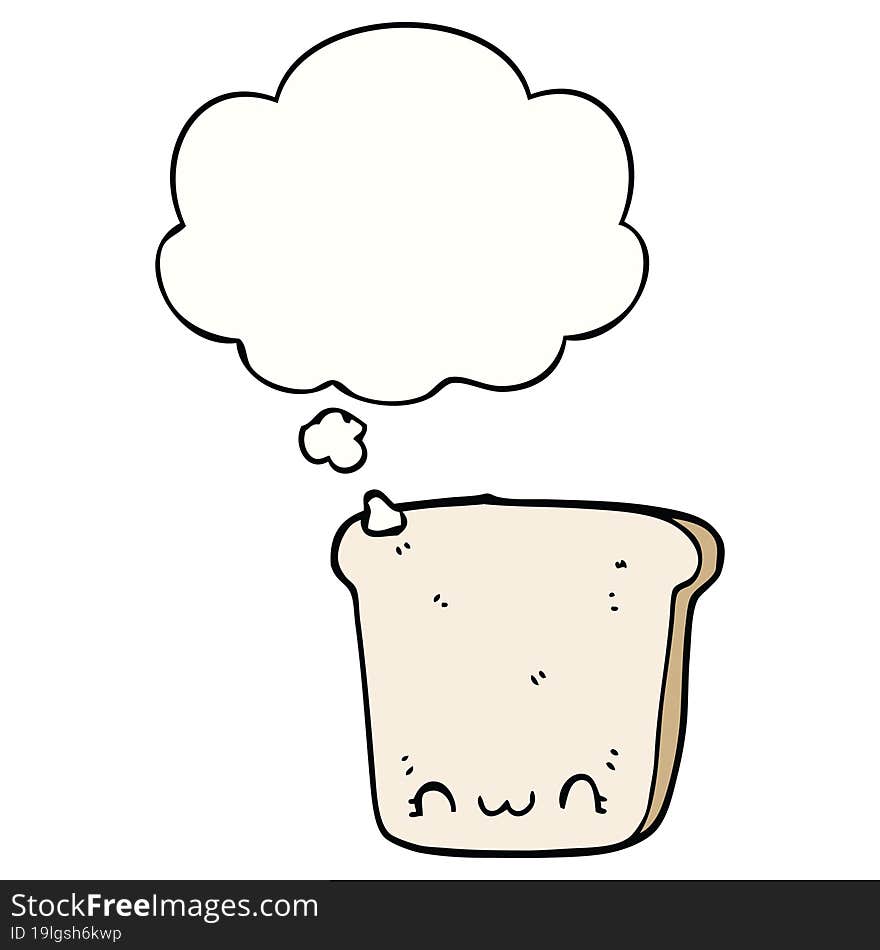 cartoon slice of bread and thought bubble